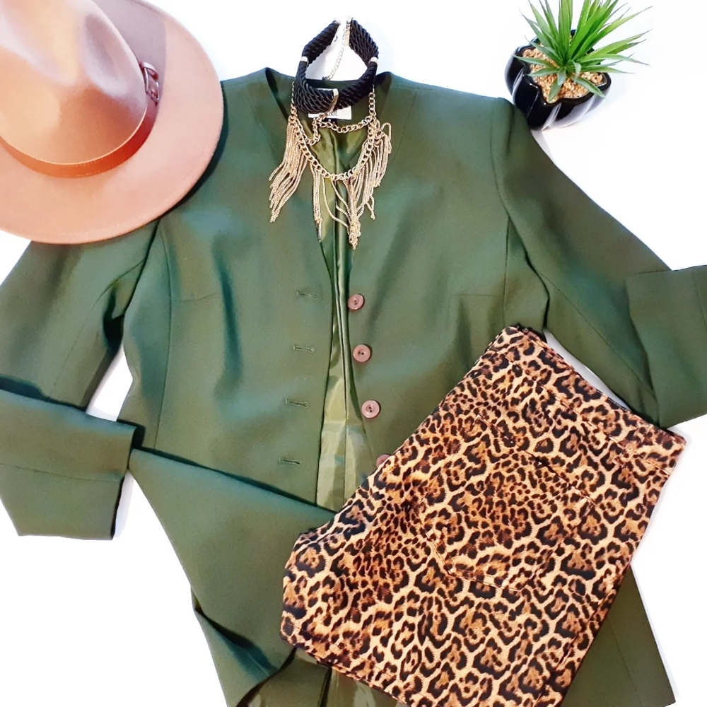 Collections for Le Suit Olive Green Blazer